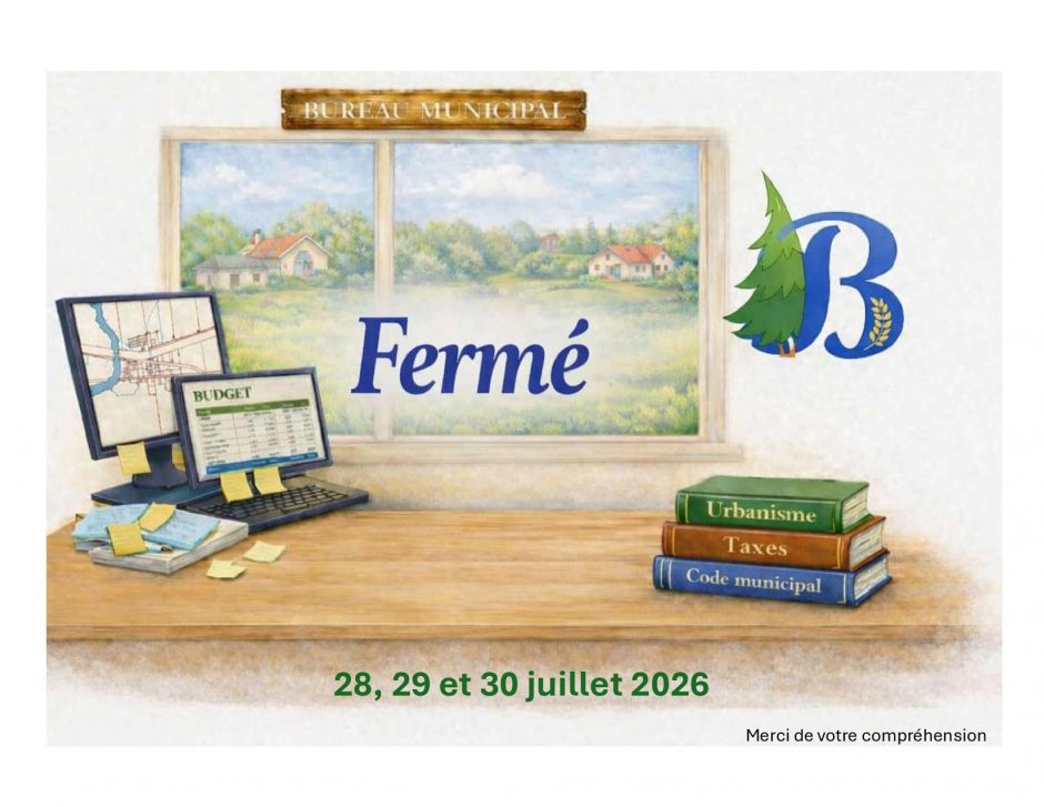 Bureau Municipal Fermé Vacances 2026 Page 001